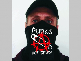 Punks not Dead univerzálna elastická multifunkčná šatka vhodná na prekrytie úst a nosa aj na turistiku pre chladenie krku v horúcom počasí